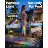 Solar Pool Fountain with Lights, Dual-Head Adjustable Spray, Timer