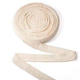 Beadthoven 1" Wide Cotton Fringe Trim for Curtain Ceiling Lampshade Clothes Sewing Dress Cushion Clothing Accessories Beige