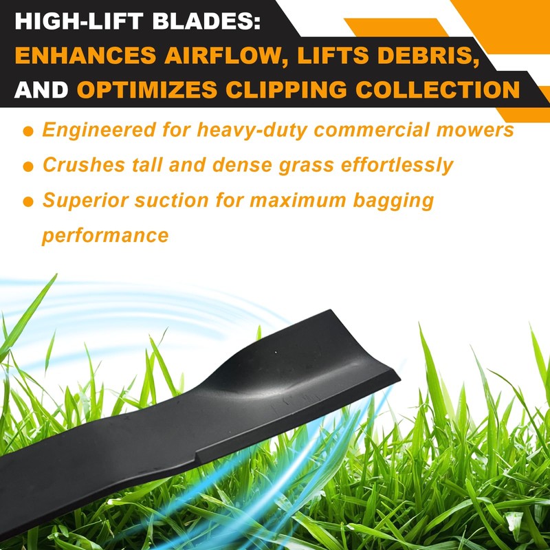ZONEWO 09081200 High Lift Mower Blades Kit Compatible with 60"