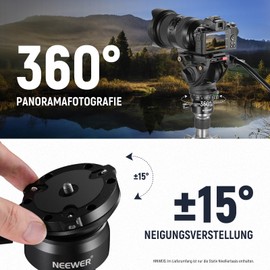 NEEWER Tripod Levelling Base (Diameter 60 mm) Camera Levelling Device, Adjustable Aluminium Tripod Head Plate with -15°/+15° Tilt, Spirit Level, 1/4 Inch 3/8 Inch Screw, for Canon Nikon Sony DSLR &