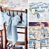 Lykoow 60 Pcs Dusty Blue Chair Sashes 78 inch Satin