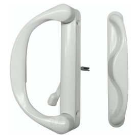 Involute Sliding Patio Door Handle Set - Handle Replacement Set for Patio Glass Door Repair | Sliding Door Pull Handle Set Fits 4-15/16" Hole Spacing | Fix Repair Door Handle Hardware (White)