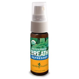 Herb Pharm Breath Refresher Certified Organic Herbal Fresh Breath Spray, Peppermint