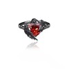 Gothic personality Crow wings adjustable women's ring Fashion red geometric