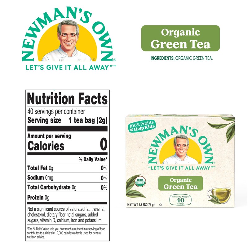 NEWMANS OWN ORGANICS Organic Royal Green Tea, 40 CT