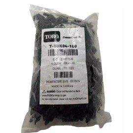 Toro Pack of 100 T-DBK04-100 1.06 GPH E-2 Classic Drip Irrigation Emitter Black