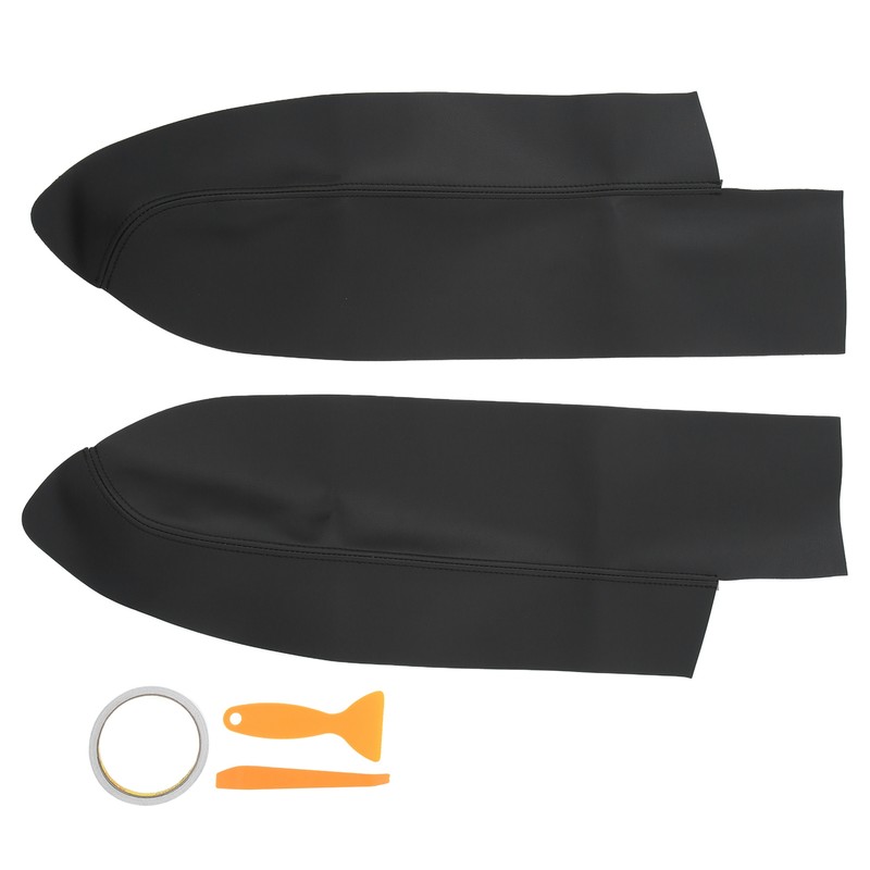 1 Pair Front Door Panel Armrest Cover Microfiber Leather Car