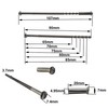 M4 x 90mm Slotted Door Handle Screws Chrome with Bolt