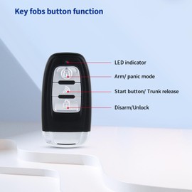 EASYGUARD EC002-NFC-NS PKE Passive Keyless Entry Car Alarm System Remote Start Starter Push Start Stop Button NFC Lock Unlock DC12V (with Shock Sensor)