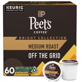 Peet's Coffee, Medium Roast Keurig K-Cup Pods, 100% Arabica Coffee - Off The Grid, 60 Count (6 Boxes of 10 K-Cup Pods)