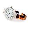 Tortoise Silver Acrylic Band Slim Case Women's Bangle Cuff Watch