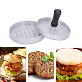 Máquina para hacer hamburguesas, prensa de hamburguesas antiadherente de alta dureza con mango de plástico para el hogar y la cocina(【40580】Single compartment plastic handle)