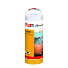 tesa Easy Cover Perfect+ Refill M - 2-in-1 Painter's Film with Washi Paper Painter's Tape - for Masking and Covering for Painting Work - 17 m x 2.60 m