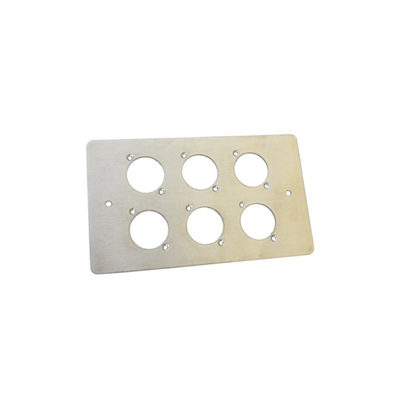AllMetalParts 6 Way XLR Double Gang Face Plate Brushed Stainless