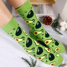 Anicy Funny Socks Women, Cotton Socks, Colourful Socks with Funny Cute, Christmas Gifts for Women, Girls, Men, Avocado, One size fits all