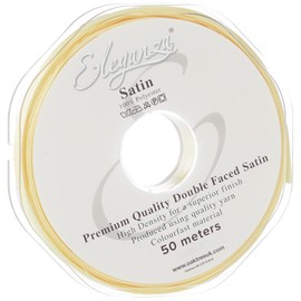ELEGANZA Double Faced Satin 3mm x 50m Pale Yellow No.10, 3 mm x 5 0m