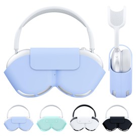 Jiunai Smart Case for AirPods Max Headphone, Enable Sleep Mode Soft Silicone Anti Scratch Protective Magnetic Close Dustproof Portable Travel Carry Storage Case Compatible with AirPods Max 2020 Blue