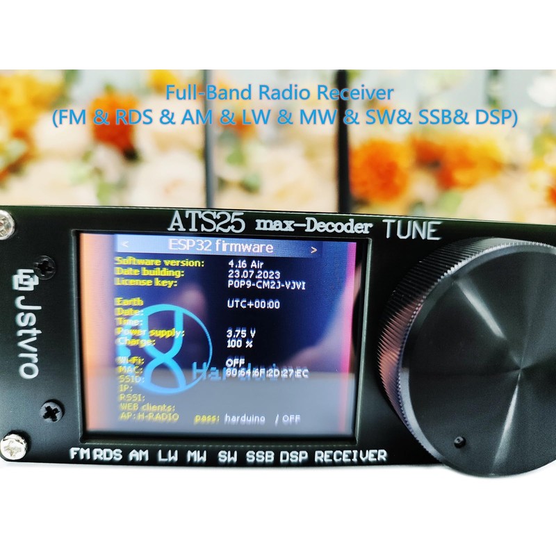 Upgraded ATS25max DECODER Portable Shortwave Radio,4.16 Version Adds CW,RTty Decoding