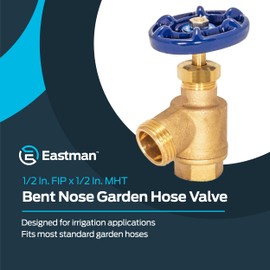 Eastman Bent Nose Garden Hose Valve, 1/2 in FIP x 1/2 in MHT, Brass, 20251