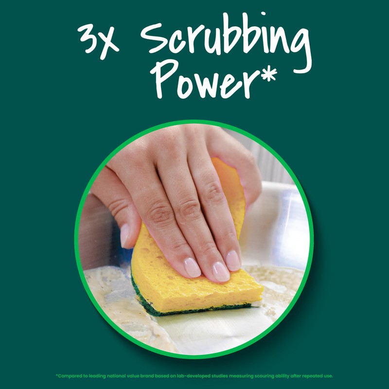 Scotch-Brite Heavy Duty Scrub Sponge, 9 Kitchen Sponges Designed for