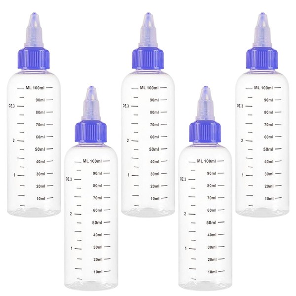 YUNXCNA Squeeze Bottle, Pack of 5 100 ml Transparent Squeeze