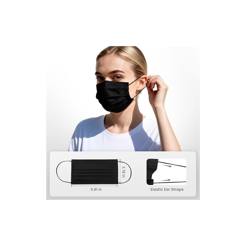 Disposable Face Masks, 3-Ply Breathable Dust Protection for Daily Use,