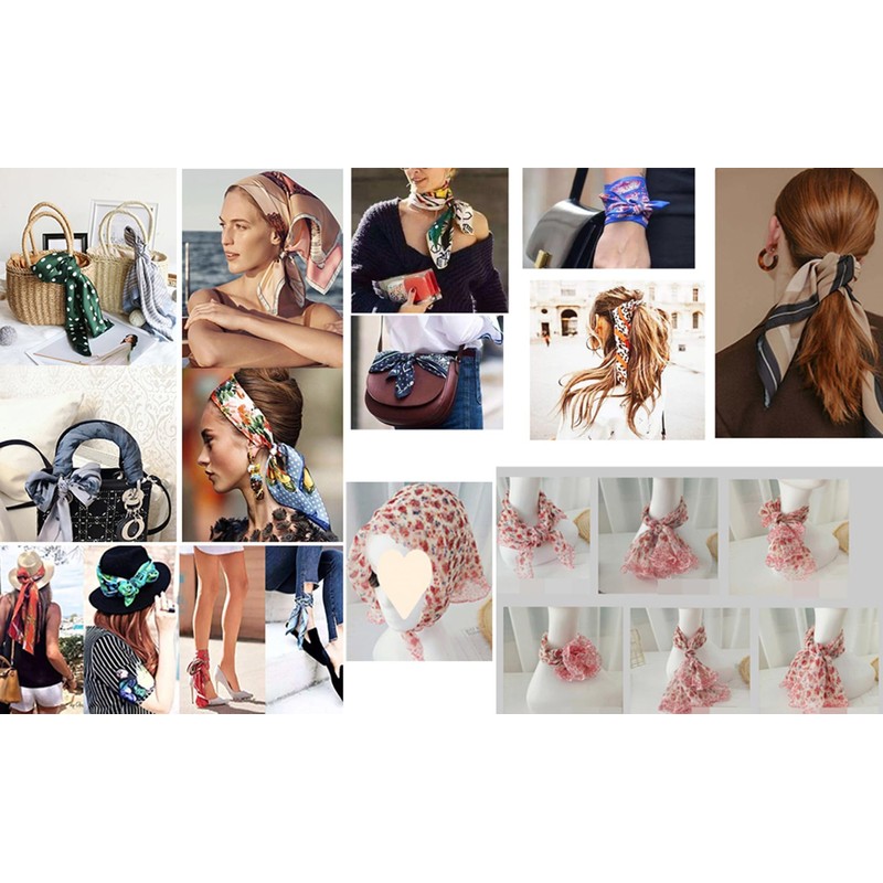 FAIRYGATE Sommerschal Seidentuch Haare Damen Mädchen Kunstseide Schal Quadratischer Seidenschal