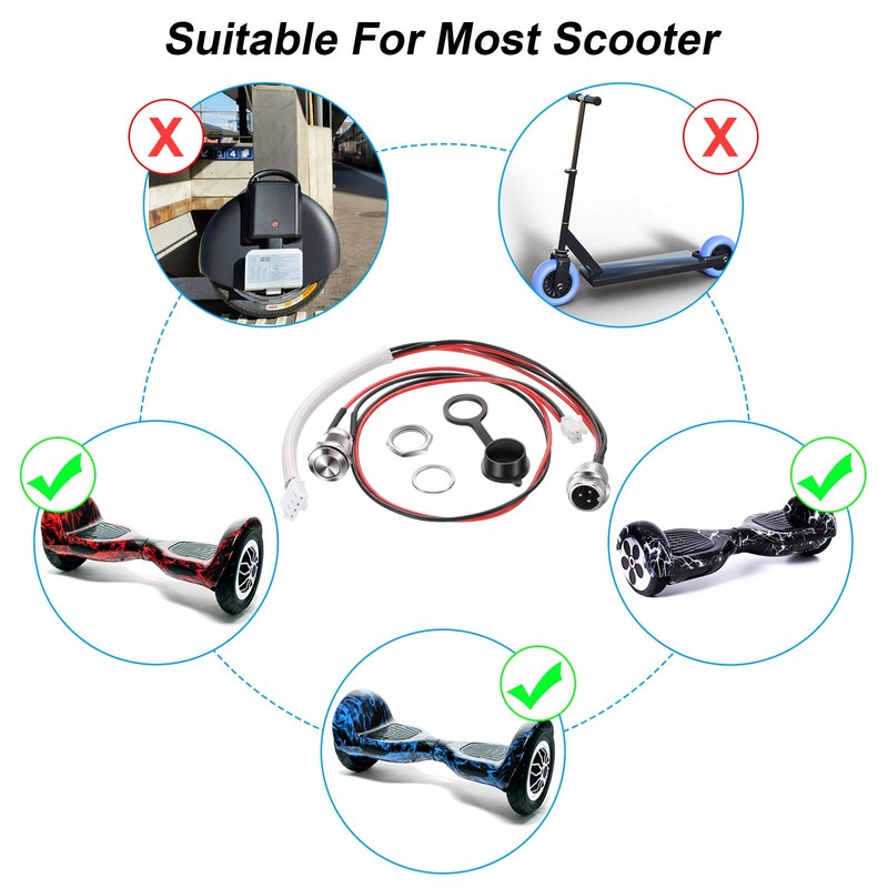 HESTYA 2 Packs Charging Port Replacement (3 Prong) Smart Self-Balancing