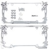 Tropical Palm Tree Chrome Polished License Plate Frame (2 Frames)