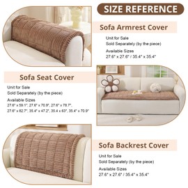 OstepDecor Couch Arm Cover, Non Slip Arm Chair Cover, Headrest Backrest Armrest Covers for Dogs Cats Pet Loveseat Recliner Leather L Shaped Sofa (27.6" x 27.6", Brown)