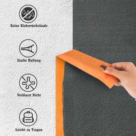 iuqiepo 3 Rolls of Masking Tape, Painter's Masking Tape, 50 mm x 50 m, Gold Tape, Waterproof Masking Tape Painter, Heat Resistant Tape, Painter's Masking Tape, UV Resistant