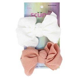 Scunci Skinny Bow Headwraps, Laura Polko Assorted Colors, 2-Piece