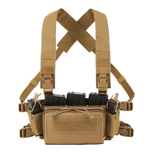 VOTAGOO Tactical Chest Rig with Triple 5.56/7.62 Mag Pouch, X-Harness