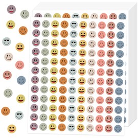 6000 Pieces Boho Happy Smile Face Stickers, Mini Boho Style Happy Face Stickers Round Happy Smile Face Decal Stickers Incentive Stickers for Reward Behavior Chart Students Teacher Supplies