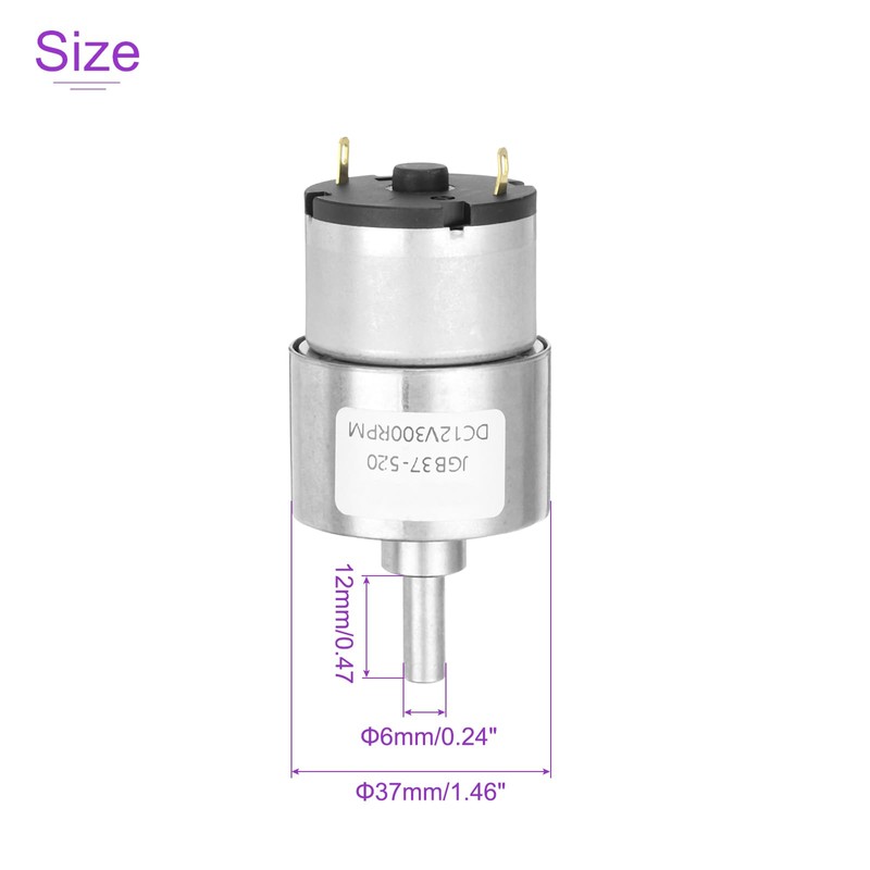 DMiotech Micro DC 12V 300RPM Geared Motor with Bracket Gear