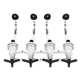 Liquor Dispenser 4 Bottle Drinks, Alcohol Station Wall Mounted Cocktail Tap, Push Release Valves, Rubber Suction Cups, Home Bar, Man Cave, Bartender Accessories