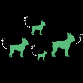 Boston Terrier Dog Silhouette Glow in The Dark Sticker Decal for Phone Tablet Laptop Car Truck Window | 4" Sticker | Green