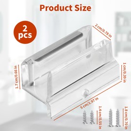 2 PCS Sliding Shower Door Bottom Guide for Top - Hung Sliding Shower Doors Shower Door Guide - 3/8 in Channels for Glass Shower Doors, Made of Durable Plastic