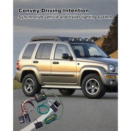 TIKSCIENCE 4-Pin Trailer Wiring Harness Fit for Jeep Liberty 2002 2003 2004 2005 2006 2007 Replace 55382, Trailer Hitch Wiring Harness, 4-Pin Connector