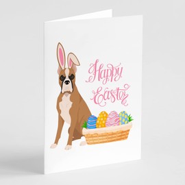 Fawn Boxer Easter Greeting Cards and Envelopes Pack of 8