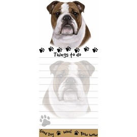 "Bulldog Magnetic List Pads" Uniquely Shaped Sticky Notepad Measures 8.5 by 3.5 Inches