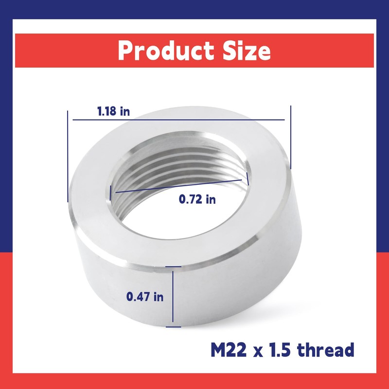 Dusledel 2Pcs 22PRTCL M22 x 1.5 Soot Sensor Repair Fitting