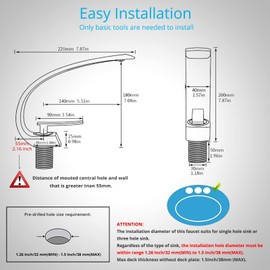 Wovier Matte Black Bathroom Sink Faucet,Unique Design Single Handle Single Hole Brass Lavatory Vanity Faucet,Basin Mixer Tap with Supply Hose and Pop Up Drain Assembly