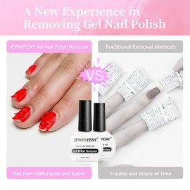JEWHITENY Gel Nail Polish Remover Set: 2 Bottles of 10ml Nail Polish Remover and two manicure tools,Quickly and Easily Remove Nail Polish Without Soaking or Wrapping professional Gel Remover for Nails