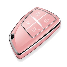 Tukellen for Chevy Key Fob Cover Soft TPU Full Protection Key Case Compatible with 2022-2026 Silverado 1500 GMC Sierra 1500, 2024 2025 2026 Silverado Sierra 2500HD 3500HD(Chalk Pink, 4 Buttons)