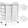 LUARANE Rolling Cart with 15 Drawers, Craft Storage Cart with