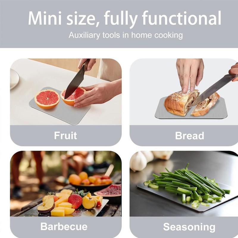 iDopick Stainless Steel Cutting Board, Double Sided Food Grade Cutting