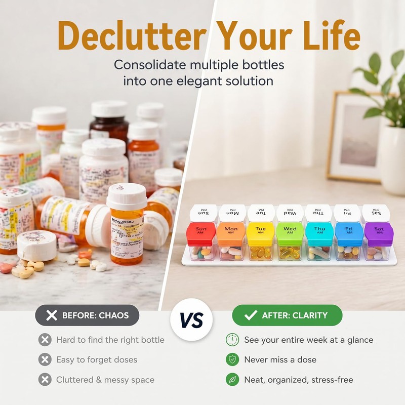 Extra Large Pill Organizer 2 Times a Day - Weekly