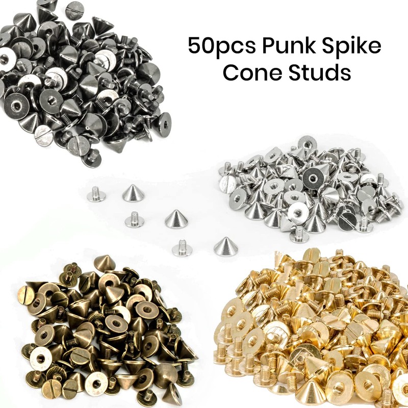 Trimming Shop 50 x Bronze Punk Spike Cone Screw Back