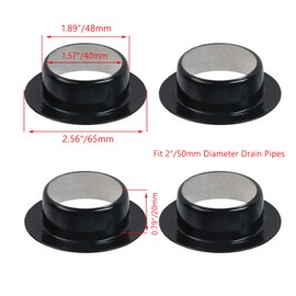 Pastlla 4 Pcs Round Aluminum Rain Gutter Outlet Downspout Adapter, Black Metal Downspout Adapter, Rain Gutter Drain Outlet for Roof Rain Gutters(Fit 2" Diameter Drain Pipes)